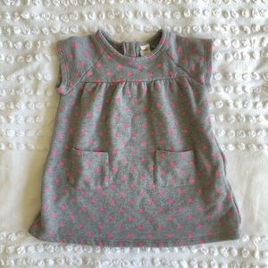 Baby Girl Sweatshirt Dress with Polka Dots